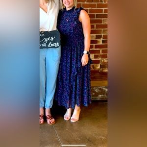 Lulus Medium Navy Blue Flower Dress